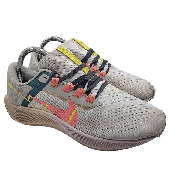 Nike Air Zoom Pegasus 38 Womens 8.5 Gray Pink Running Shoes Athletic DC8796-400 - Picture 1 of 13